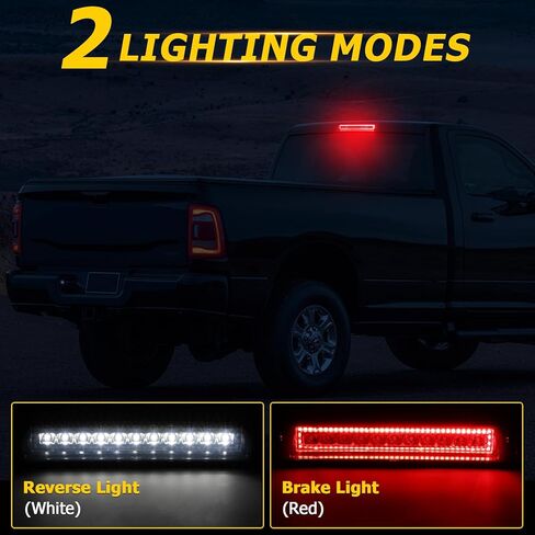 مصباح فرامل LED عالي التركيب من AUXMART لسيارة Dodge Ram 1500 2500 3500 4500 5500 2009-2018، مجموعة مصابيح توقف عالية التركيب لـ Ram Laramie 2019، استبدال ضوء الفرامل الثالث المدخن in Kuwait