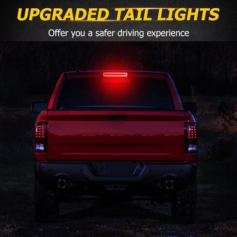 مصباح فرامل LED عالي التركيب من AUXMART لسيارة Dodge Ram 1500 2500 3500 4500 5500 2009-2018، مجموعة مصابيح توقف عالية التركيب لـ Ram Laramie 2019، استبدال ضوء الفرامل الثالث المدخن in Kuwait