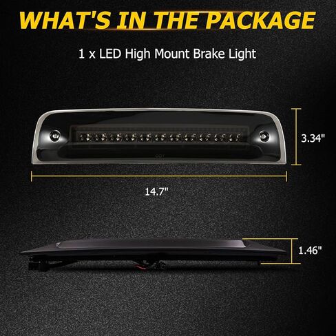 مصباح فرامل LED عالي التركيب من AUXMART لسيارة Dodge Ram 1500 2500 3500 4500 5500 2009-2018، مجموعة مصابيح توقف عالية التركيب لـ Ram Laramie 2019، استبدال ضوء الفرامل الثالث المدخن in Kuwait