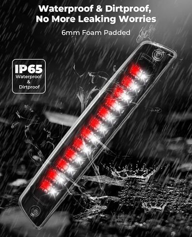 ISSYAUTO ضوء الفرامل الثالث متوافق مع 1994-2001 Ram 1500 2500 3500 ضوء الفرامل الثالث LED، ضوء فرامل الكابينة الخلفية، ضوء إيقاف عالي مقاوم للماء 55077263AB 55077263AA in Kuwait