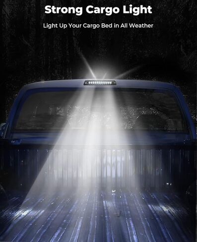 ISSYAUTO ضوء الفرامل الثالث متوافق مع 1994-2001 Ram 1500 2500 3500 ضوء الفرامل الثالث LED، ضوء فرامل الكابينة الخلفية، ضوء إيقاف عالي مقاوم للماء 55077263AB 55077263AA in Kuwait