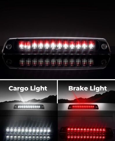 ISSYAUTO ضوء الفرامل الثالث متوافق مع 1994-2001 Ram 1500 2500 3500 ضوء الفرامل الثالث LED، ضوء فرامل الكابينة الخلفية، ضوء إيقاف عالي مقاوم للماء 55077263AB 55077263AA in Kuwait