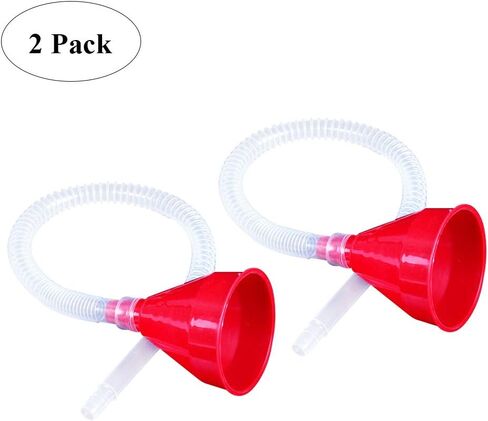 Keenso 8cm Wide Mouth Funnel, Universal Automotive Vehicle Plastic Filling Funnel Long Flexible Spout Extension Car Funnel for Water Gasoline Coolant Transmission Engine Oil (2 pcs) in Saudi Arabia