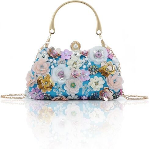 Lanpet Clutch Purses for Women Flower Evening Handbag Chain Strap Shoulder Bag for Formal Wedding Party in Saudi Arabia