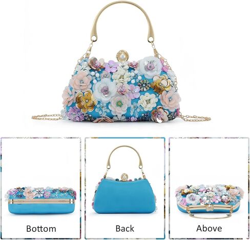 Lanpet Clutch Purses for Women Flower Evening Handbag Chain Strap Shoulder Bag for Formal Wedding Party in Saudi Arabia