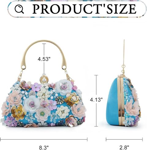 Lanpet Clutch Purses for Women Flower Evening Handbag Chain Strap Shoulder Bag for Formal Wedding Party in Saudi Arabia