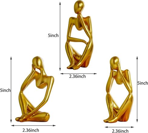 zyxqq تمثال المفكر والمنحوتات، 9 بوصة كبيرة الراتنج المفكر النحت مجردة نمط المفكر التماثيل الحديثة للمنزل رف الكتب مكتب غرفة المعيشة سطح المكتب الديكور in Kuwait