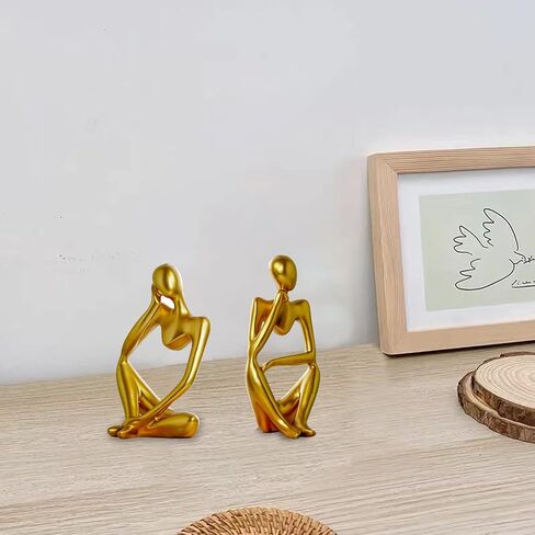 zyxqq تمثال المفكر والمنحوتات، 9 بوصة كبيرة الراتنج المفكر النحت مجردة نمط المفكر التماثيل الحديثة للمنزل رف الكتب مكتب غرفة المعيشة سطح المكتب الديكور in Kuwait