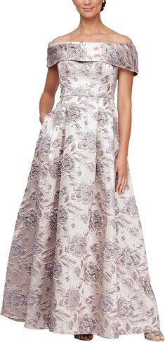 Alex Evenings Womens Formal Long Ballgown Mother of The Bride Dress with Pockets in Saudi Arabia