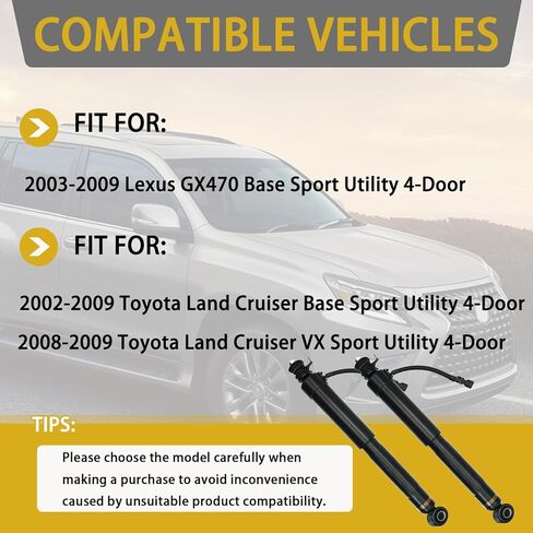 48530-69485 زوج من دعامات امتصاص الصدمات الخلفية تناسب لكزس GX470 2003-2009، وتويوتا لاند كروزر برادو 120 2002-2009، بديل لـ 48530-69485،48530-69185،48530-60071 in Kuwait