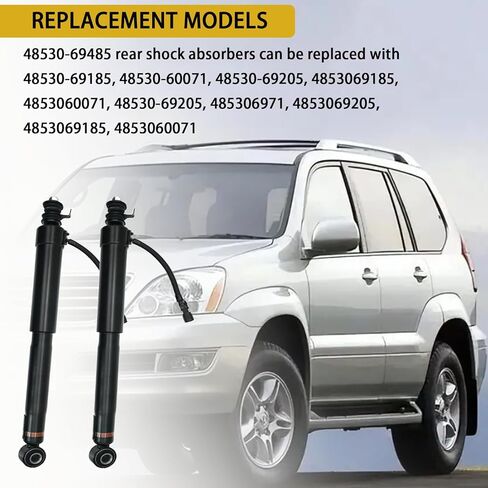 48530-69485 زوج من دعامات امتصاص الصدمات الخلفية تناسب لكزس GX470 2003-2009، وتويوتا لاند كروزر برادو 120 2002-2009، بديل لـ 48530-69485،48530-69185،48530-60071 in Kuwait