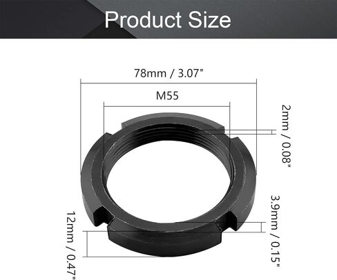 MroMax M30x10mm Retaining Slotted Round Nuts,Carbon Steel 4-Slot Spanner Nut for Roller Bearing Pump Valve Black 2Pcs in Saudi Arabia