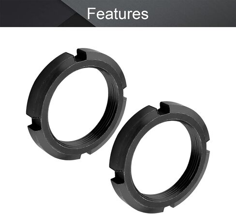 MroMax M30x10mm Retaining Slotted Round Nuts,Carbon Steel 4-Slot Spanner Nut for Roller Bearing Pump Valve Black 2Pcs in Saudi Arabia