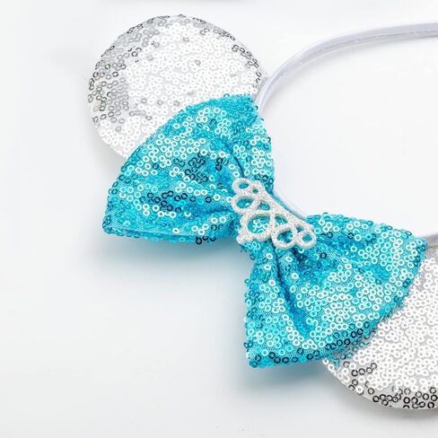2 Pcs Sequin Mouse Ear Headbands with Bow for Birthday Party, Hair Hoop Party Decor Hair Accessories for Women Girl in Kuwait