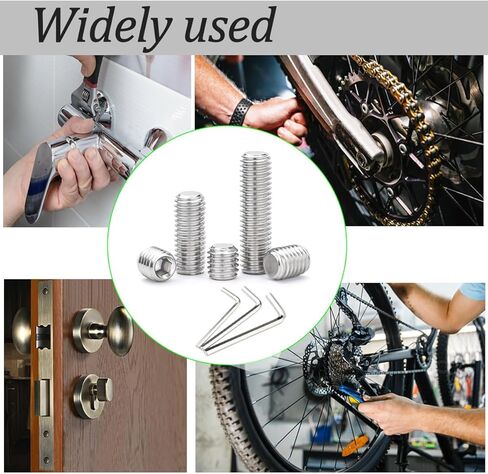 225 PCS Set Screw Assortment Kit Metric 12 Size 304 Stainless Steel Grub Screws with Hexagon Socket M3 to M8 in Kuwait