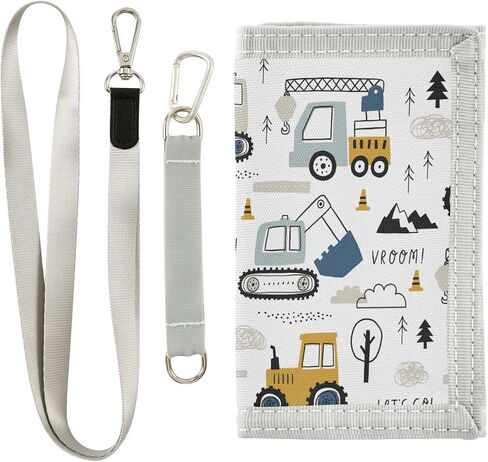 ALAZA Kids Wallets for Boys Girls Toddler Trifold Wallet Children Small Childish Truck Excavator with Zipper Coin Pocket in Kuwait