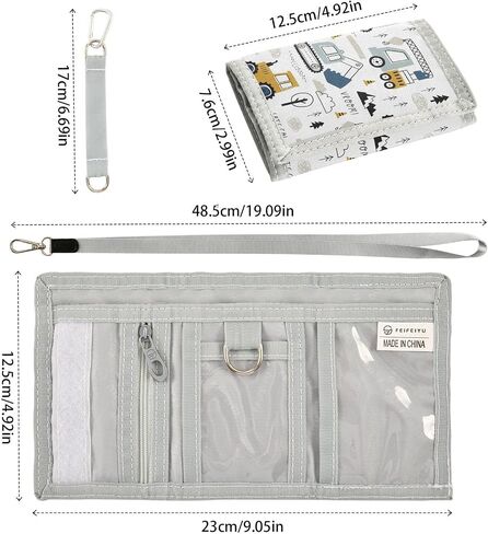 ALAZA Kids Wallets for Boys Girls Toddler Trifold Wallet Children Small Childish Truck Excavator with Zipper Coin Pocket in Kuwait