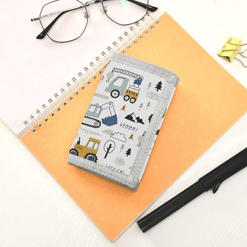 ALAZA Kids Wallets for Boys Girls Toddler Trifold Wallet Children Small Childish Truck Excavator with Zipper Coin Pocket in Kuwait
