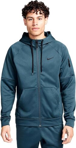 Nike Therma Men's Therma-FIT Full Zip Hoodie (US, Alpha, Large, Regular, Regular, Standard, Deep Jungle) in Saudi Arabia