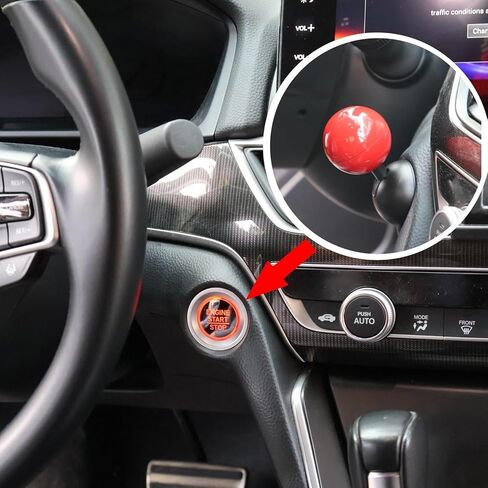 Car Push to Start Button Rocker Push Start Button Cover Car One Button Start Lever Car Engine Start Button Joystick Ball-Bar Automotive One-Touch Start Button Starter Decorative Accessories(Red) in Saudi Arabia
