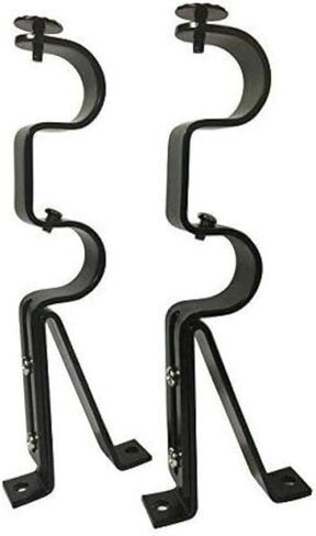 TEJATAN - دعامات قضبان ستائر مزدوجة - قطر 1 بوصة، فضي (مجموعة من 2) (يمكن أن تُعرف أيضًا باسم - مجموعة دعامات قضيب ستائر مزدوجة للستائر/دعامة قابلة للتعديل لقضيب الستارة المزدوج) in Kuwait