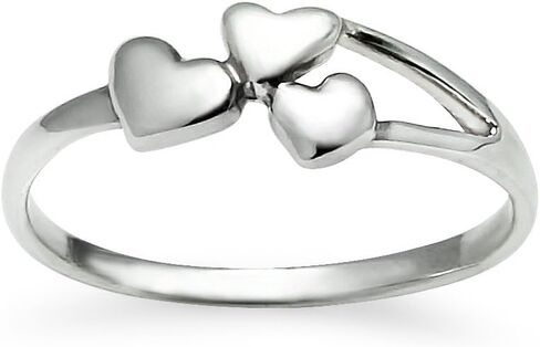 SILVERLINE JEWELRY Triple Heart Ring Sterling Silver- Comfort Fit Band Great for Women and Teen Girls Sizes 5 to 10 in Kuwait