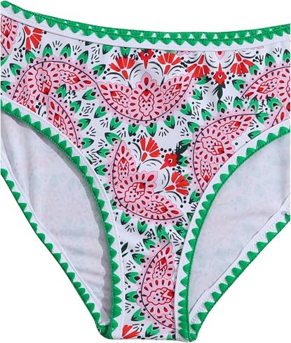 Milumia Girl's Two Piece Swimsuit V Neck Spaghetti Strap Wireless Bikini Set in Saudi Arabia