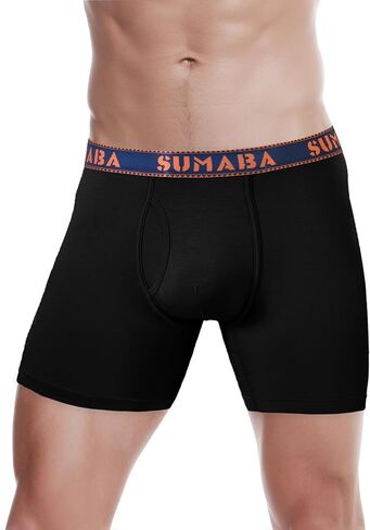 Long Leg Men Underwear Boxer Briefs Fly with Pouch No Ride Up Underpants for Men in Kuwait