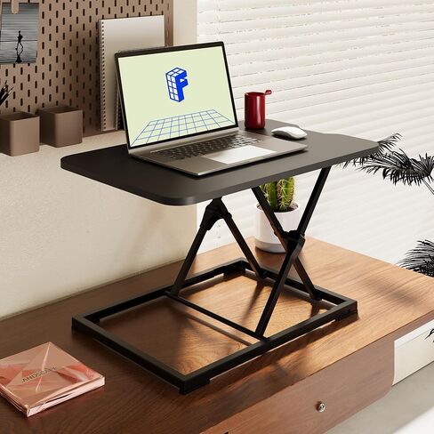 محول مكتب قائم من FLEXISPOT مقاس 27 بوصة، ارتفاع منخفض جدًا لمكتب الوقوف قابل للتعديل للجلوس للوقوف على محطة عمل جهاز الكمبيوتر المحمول، أسود in Kuwait