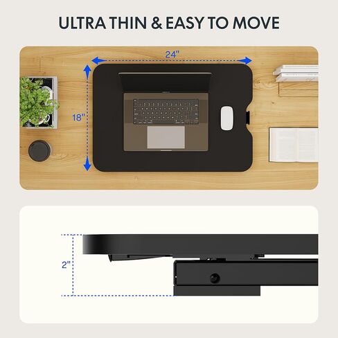 محول مكتب قائم من FLEXISPOT مقاس 27 بوصة، ارتفاع منخفض جدًا لمكتب الوقوف قابل للتعديل للجلوس للوقوف على محطة عمل جهاز الكمبيوتر المحمول، أسود in Kuwait