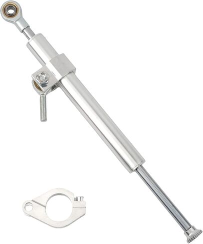 Motorcycle Steering Damper，13" Universal Motorbike Stabilizer Direction Damper for Suzuki Kawasaki Street bikes Super Moto Vibration Damper Accessorie(Silver) in Saudi Arabia