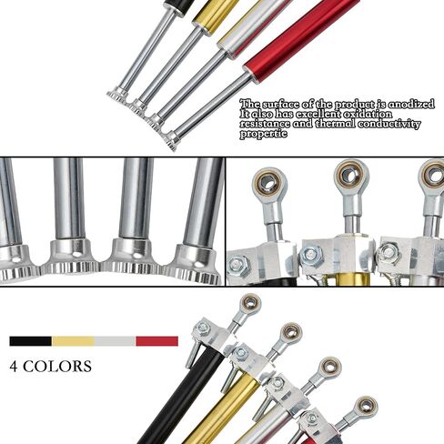 Motorcycle Steering Damper，13" Universal Motorbike Stabilizer Direction Damper for Suzuki Kawasaki Street bikes Super Moto Vibration Damper Accessorie(Silver) in Saudi Arabia