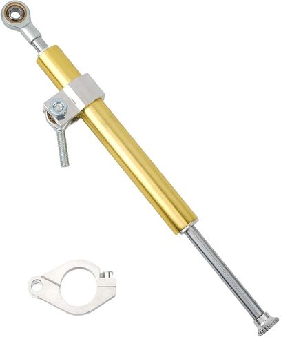 Motorcycle Steering Damper，13" Universal Motorbike Stabilizer Direction Damper for Suzuki Kawasaki Street bikes Super Moto Vibration Damper Accessorie(Silver) in Saudi Arabia