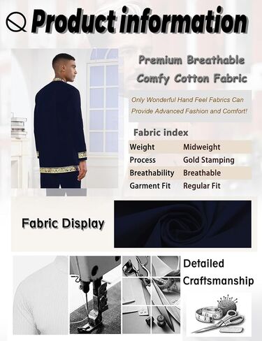 Mens African 2 Piece Set Nigerian Dashiki Metallic Traditional Suit Gold Stamp Printed Shirt and Pants Outfit in Saudi Arabia