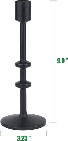 Stonebriar SB-6282A2 5" Black Cast Iron Metal Taper Candle Holder Set, Set of 2 in Kuwait