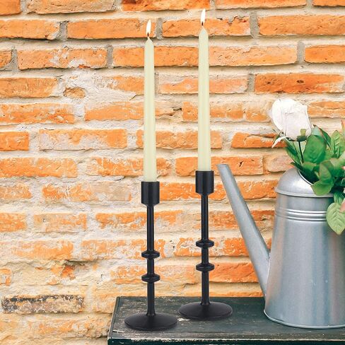 Stonebriar SB-6282A2 5" Black Cast Iron Metal Taper Candle Holder Set, Set of 2 in Kuwait