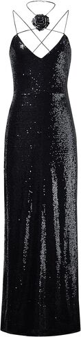 JW PEI Women's Heisey White Sequinned Rosette Maxi Dress in Saudi Arabia
