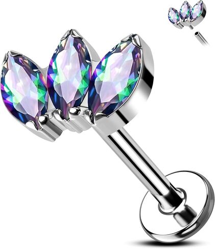 Minimalist Lotus G23 Solid solid Titanium Cartilage Earrings Stud 16G 8MM Internally Threaded Cartilage Tragus Helix Piercing Jewelry in Saudi Arabia