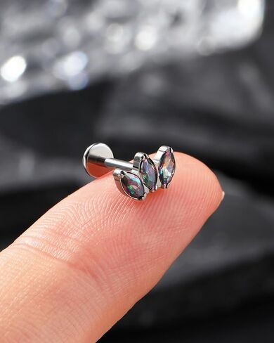 Minimalist Lotus G23 Solid solid Titanium Cartilage Earrings Stud 16G 8MM Internally Threaded Cartilage Tragus Helix Piercing Jewelry in Saudi Arabia