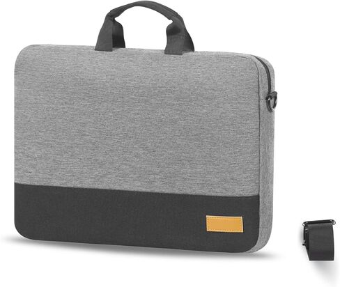 حقيبة كمبيوتر محمول مقاس 15.6 بوصة، غطاء حمل كمبيوتر محمول مقاوم للماء مع مقبض وحزام كتف وحقائب كمبيوتر متوافقة مع Lenovo HP Dell Apple Asus Notebook للرجال والنساء باللون الرمادي in Kuwait
