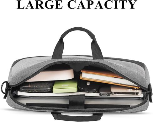 حقيبة كمبيوتر محمول مقاس 15.6 بوصة، غطاء حمل كمبيوتر محمول مقاوم للماء مع مقبض وحزام كتف وحقائب كمبيوتر متوافقة مع Lenovo HP Dell Apple Asus Notebook للرجال والنساء باللون الرمادي in Kuwait