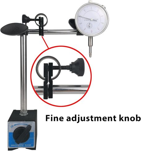 مؤشر الاتصال الهاتفي مع حامل قاعدة مغناطيسية مقياس رد الفعل التفاضلي 0-1 "، مقياس اختبار الذراع الطويلة قابل للتعديل الدقيق 0.001" الدقة، نقاط المؤشر 22 قطعة in Kuwait