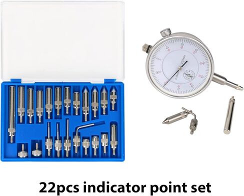 مؤشر الاتصال الهاتفي مع حامل قاعدة مغناطيسية مقياس رد الفعل التفاضلي 0-1 "، مقياس اختبار الذراع الطويلة قابل للتعديل الدقيق 0.001" الدقة، نقاط المؤشر 22 قطعة in Kuwait