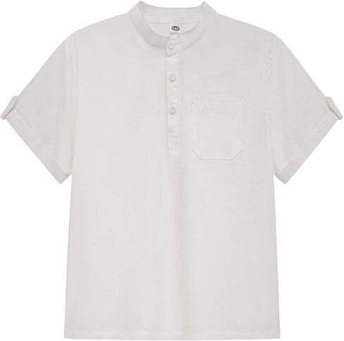 Boy's 2Pcs Short Set Cotton Linen Casual Henley Top Tee T-Shirts Short Sleeve Children Shorts Summer Outfits in Saudi Arabia