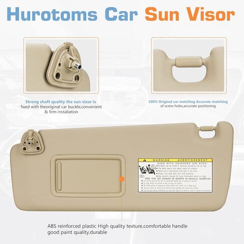 حاجب من الشمس من الجانب الأيسر للسائق بدون ضوء لسيارة Toyota Highlander 2004 2005 2006 2007 مجموعة حاجب بيج in Kuwait