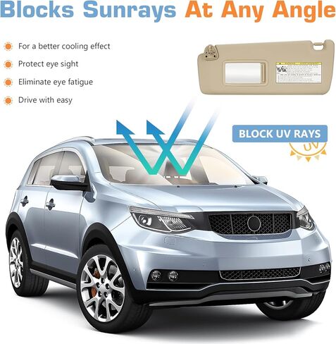 حاجب من الشمس من الجانب الأيسر للسائق بدون ضوء لسيارة Toyota Highlander 2004 2005 2006 2007 مجموعة حاجب بيج in Kuwait