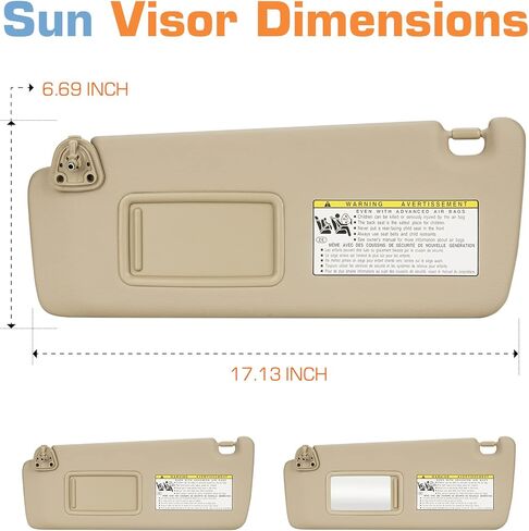 حاجب من الشمس من الجانب الأيسر للسائق بدون ضوء لسيارة Toyota Highlander 2004 2005 2006 2007 مجموعة حاجب بيج in Kuwait