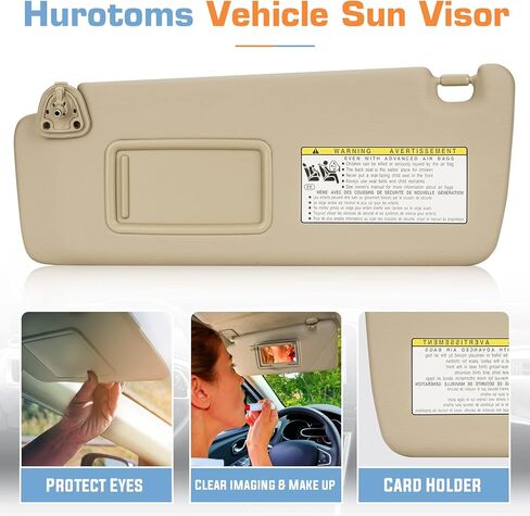 حاجب من الشمس من الجانب الأيسر للسائق بدون ضوء لسيارة Toyota Highlander 2004 2005 2006 2007 مجموعة حاجب بيج in Kuwait