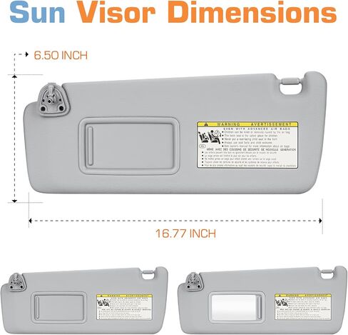 Automotive Left Driver Side Sun Visor without Light for Toyota Highlander 2004 2005 2006 2007 Beige Visor Assembly in Saudi Arabia