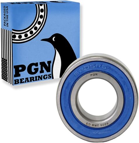 PGN (10 Pack) 6205-2RS Bearing - Lubricated Chrome Steel Sealed Ball Bearing - 25x52x15mm Bearings with Rubber Seal & High RPM Support in Saudi Arabia
